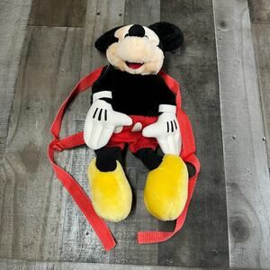 Mickey Mouse Disney Pyramid Stuff Plush Backpack Zipper Adjustable Straps 17"